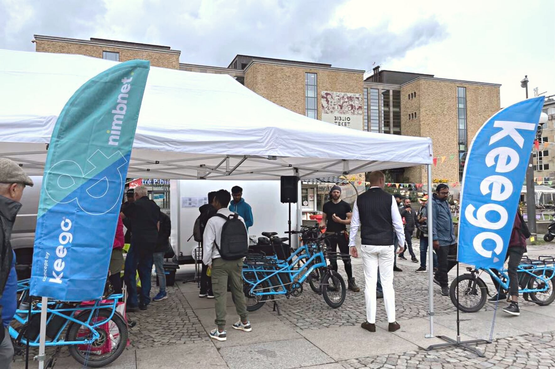 The test riding was taking place on Medborgarplatsen. - Keego Mobility